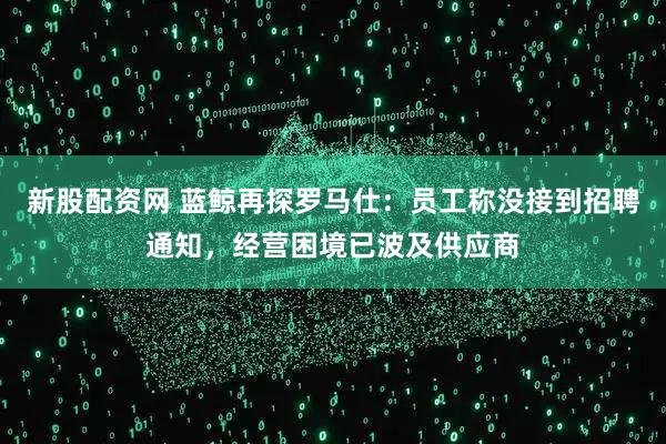 新股配资网 蓝鲸再探罗马仕：员工称没接到招聘通知，经营困境已波及供应商